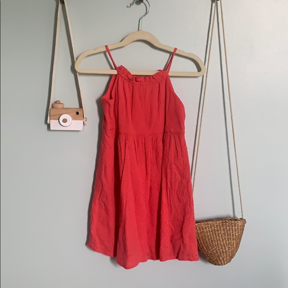Baby Gap Red Crinkle Eyelet Dress